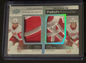 23-24 Premier Hockey Dual Patch-Tacular Marco Kasper & Simon Edvinsson Detroit Red Wings front