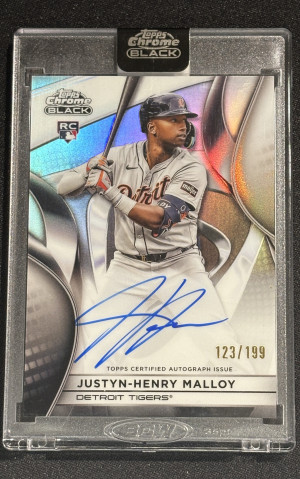 Justyn-Henry Malloy Topps Chrome Black 2025 Auto /199 front
