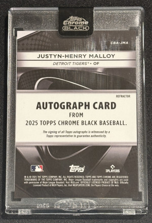Justyn-Henry Malloy Topps Chrome Black 2025 Auto /199 back