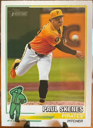 2025 Topps Heritage Baseball 76R-7 Paul Skenes Redefined Pittsburgh Pirates🔥 front