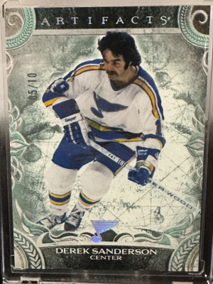 Derek Sanderson St. Louis Blues 24-25 Artifacts Seafoam Green /10 front