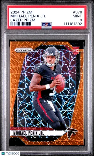 2024 Panini Prizm Michael Penix JR. Lazer #378 PSA 9 front