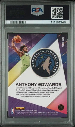 2020 Panini Recon Anthony Edwards #125 PSA 9 back