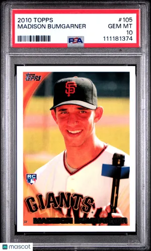 2010 Topps Madison Bumgarner #105 PSA 10 front