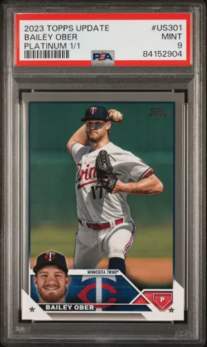 2023 Topps Update Bailey Ober Platinum 1/1 front