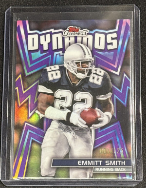 2024 Topps Finest Dynamos Emmitt Smith 001/125 Purple front