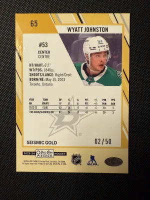 2023-24  Wyatt Johnston Seismic Gold back