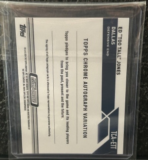 ED “Too Tall” Jones 2024 Topps Chrome Auto /175 back