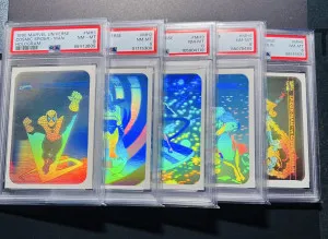1990 Marvel Universe Hologram Complete Set All PSA 8s back