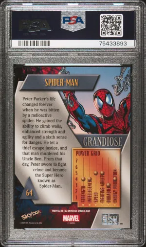 2022 Skybox Marvel Metal Universe Spider-Man Spider-Man Grandiose back