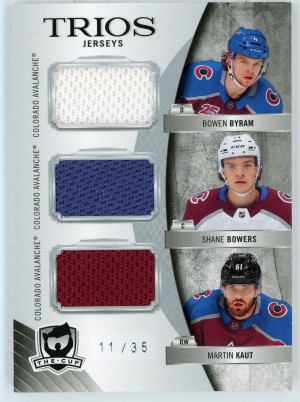 2020-21 The Cup #C3-BBK Bowen Byram Shane Bowers Martin Kaut Trios Jerseys 11/35 front