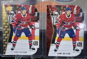 Lane Hutson 24-25 Series 2 Die Cut Rookie Card Red And Gold front
