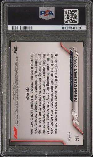 2020 Topps Chrome Formula 1 Max Verstappen Refractor RC back