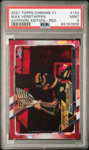 2021 Topps Chrome Formula 1 Sapphire Max Verstappen Sapphire Edition Red /5 front