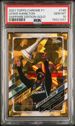 2021 Topps Chrome Formula 1 Sapphire Edition Lewis Hamilton Sapphire Gold /50 front