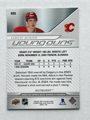2024-25 Series 2 Samuel Honzek Young Guns Outburst back