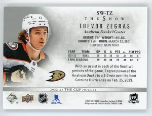 2022-23 The Cup #SW-TZ Trevor Zegras The Show 84/99 back