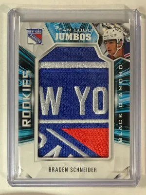 2022-23 Black Diamond Braden Schneider Rookies Team Logo Jumbos front