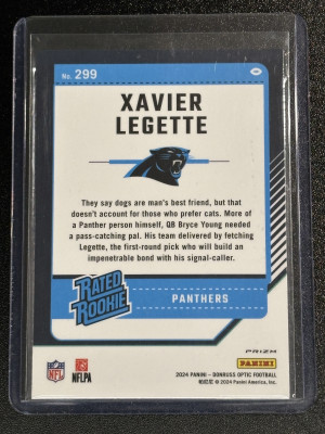 2024 Donruss Optic Xavier Legette Nucleus Holo back