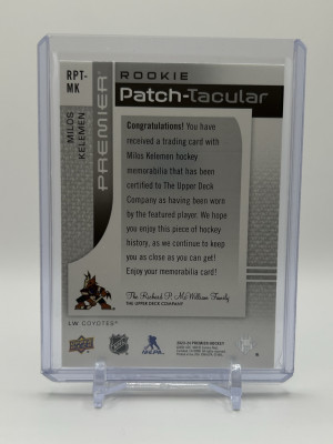 2023-24 Premier Milos Kelemen Rookie Patch Tacular /25 back