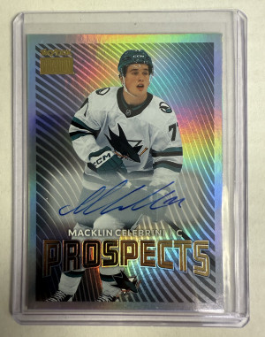 2024-25 UD Metal Universe Macklin Celebrini Prospects Autograph front