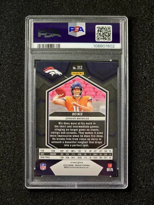 Bo Nix 2024 Panini Mosaic #312 Silver Mosaic Prizm Rookie RC PSA 10 back