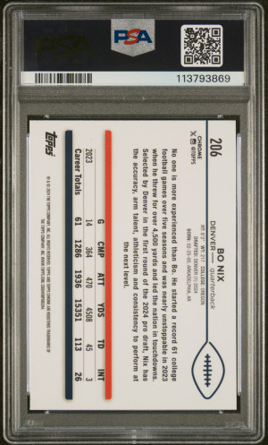 2024 Topps Chrome Bo Nix back