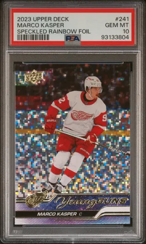 2023 Upper Deck Marco Kasper Speckled Rainbow Foil front