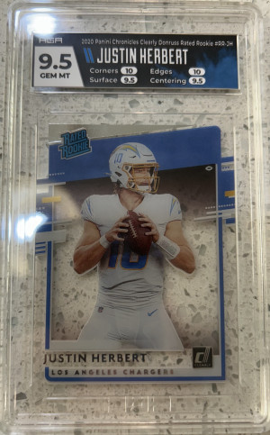 Justin Herbert 2020 Rated Rookie Clearly HGA 9.5 front