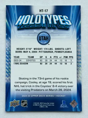 2024-25 Series 1 Holotypes Logan Cooley back
