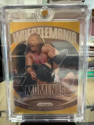 2024 Prizm Bret “The Hitman” Hart Wrestle Mania /10 front