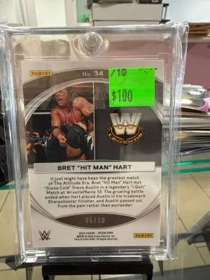 2024 Prizm Bret “The Hitman” Hart Wrestle Mania /10 back