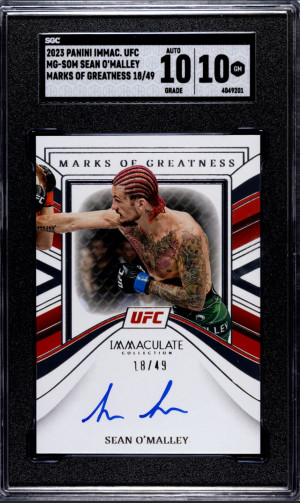 2023 Panini Immaculate UFC Marks Of Greatness Autograph Sean O’Malley front
