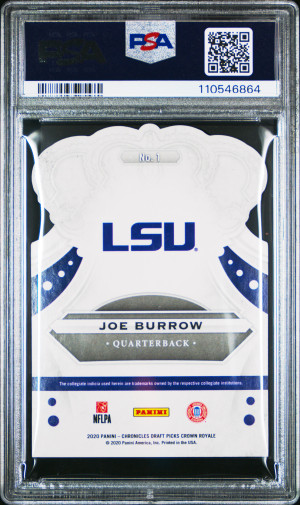 2020 Panini Chronicles Draft Picks Crown Royale Joe Burrow Crown Royale-Red back