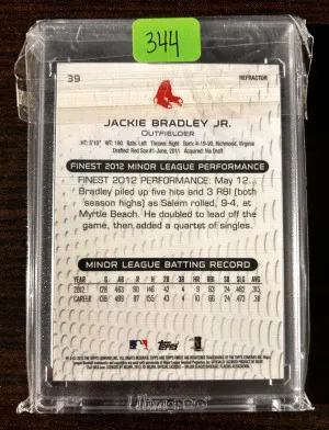 Jackie Bradley 2013 Topps Finest Atomic Refractor Rookie #1/5 back