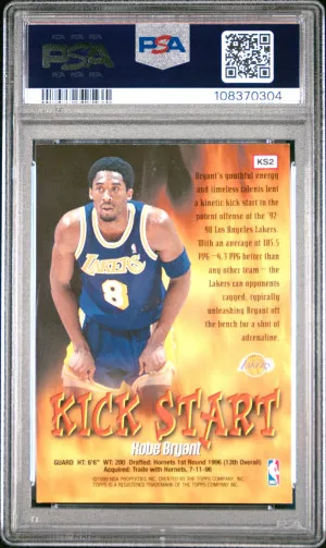 1998 Topps Kick Start Kobe Bryant back