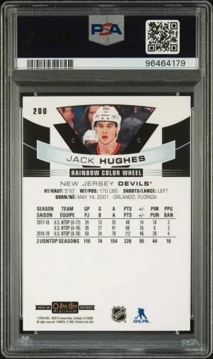 2019 O-Pee-Chee Platinum Jack Hughes Rainbow Color Wheel back