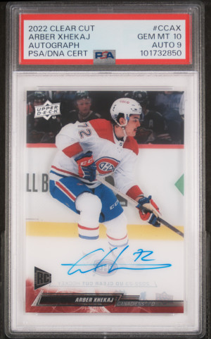 2022 Upper Deck Clear Cut Autographs Arber Xhekaj front