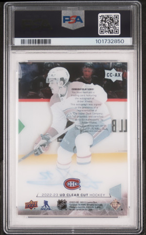 2022 Upper Deck Clear Cut Autographs Arber Xhekaj back