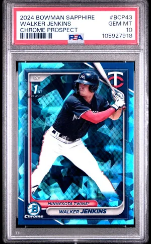 2024 Bowman Sapphire Edition Chrome Prospects Walker Jenkins Chrome Prospect front
