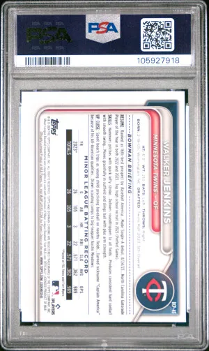 2024 Bowman Sapphire Edition Chrome Prospects Walker Jenkins Chrome Prospect back