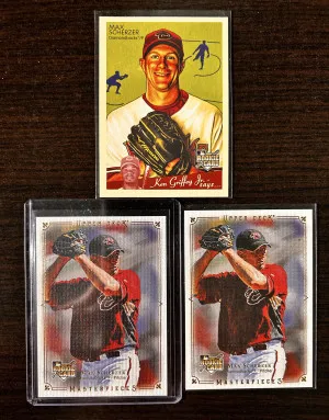 Max Scherzer Rookie Lot Of 3 Cards front
