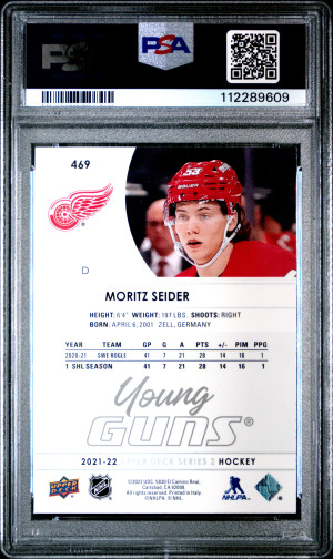 2021-2022 Upper Deck Moritz Seider Young Guns back