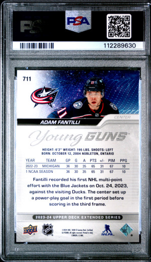 2023 Upper Deck Adam Fantilli back