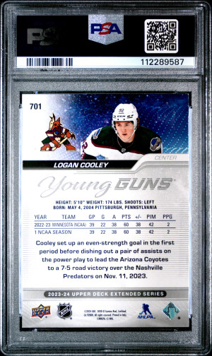 2023 Upper Deck Logan Cooley Young Guns back