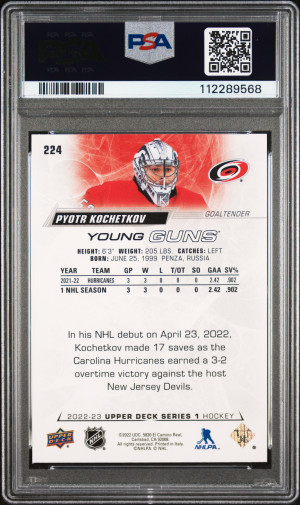 2022 Upper Deck Pyotr Kochetkov Young Guns back