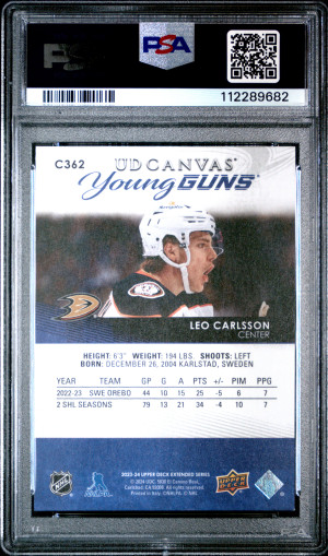 2023 Upper Deck Canvas Leo Carlsson Young Guns back