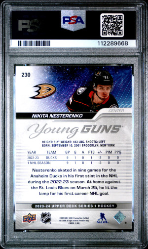 2023 Upper Deck Nikita Nesterenko Young Guns Exclusives back