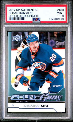 2017 SP Authentic Upper Deck Update Sebastian Aho Young Guns front