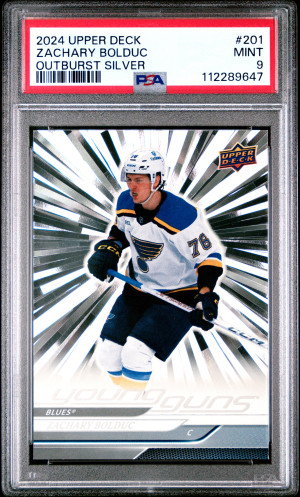 2024 Upper Deck Zachary Bolduc Outburst Young Guns Silver front
